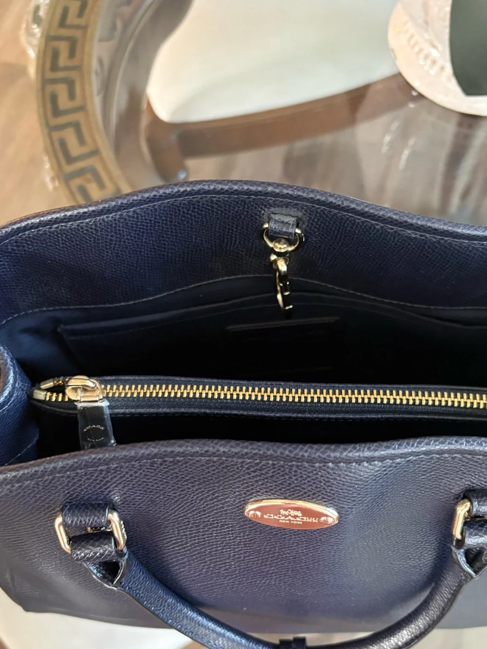 💙💙COACH MARGOT MIDNIGHT BLUE SATCHEL/CROSSBODY CROSSGRAIN LEATHER BAG!💙💙